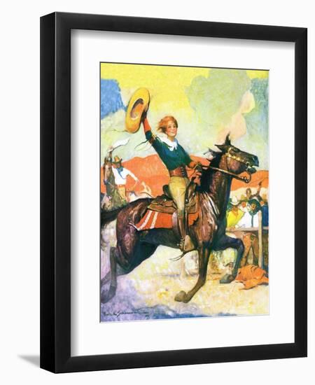 "Rodeo Riders,"October 1, 1927-Frank Schoonover-Framed Giclee Print