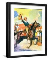 "Rodeo Riders,"October 1, 1927-Frank Schoonover-Framed Giclee Print