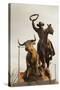 Rodeo Sculpture, Oklahoma City, Oklahoma, USA-Walter Bibikow-Stretched Canvas