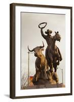 Rodeo Sculpture, Oklahoma City, Oklahoma, USA-Walter Bibikow-Framed Photographic Print