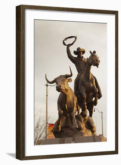 Rodeo Sculpture, Oklahoma City, Oklahoma, USA-Walter Bibikow-Framed Photographic Print