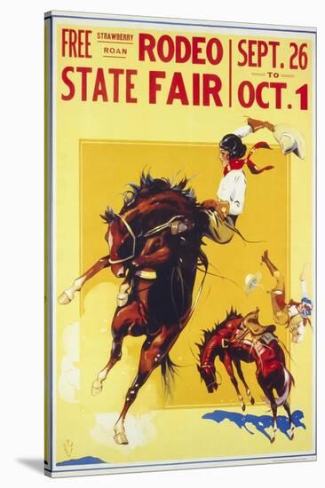 Rodeo State Fair Roan, Two Cowgirls-null-Stretched Canvas