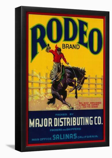 Rodeo Vegetable Label - Salinas, CA-null-Framed Poster