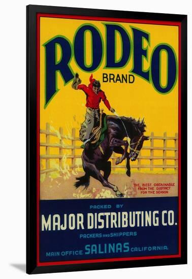 Rodeo Vegetable Label - Salinas, CA-Lantern Press-Framed Premium Giclee Print