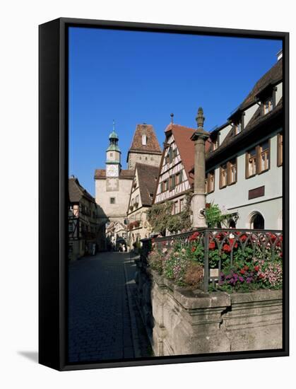 Rodergasse, Rothenburg Ob Der Tauber, Bavaria, Germany-Hans Peter Merten-Framed Stretched Canvas