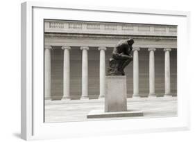 Rodin's Thinker in Profile-Christian Peacock-Framed Art Print