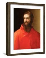 Rodolfo Pio De Carpi (Rodolphe De Carpi) (1500-1564) - Portrait of the Cardinal Rodolfo Pio , by Ro-Francesco de Rossi Salviati-Framed Giclee Print