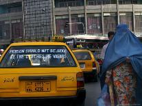 An Afghan Woman Clad in a Burqa Walks Next to a Taxi in Kabul, Afghanistan, Wednesday, June 7, 2006-Rodrigo Abd-Photographic Print