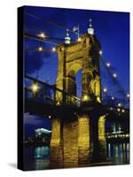 Roebling Suspension Bridge, Cincinnati, Ohio, USA-null-Stretched Canvas