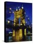 Roebling Suspension Bridge, Cincinnati, Ohio, USA-null-Stretched Canvas