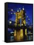 Roebling Suspension Bridge, Cincinnati, Ohio, USA-null-Framed Stretched Canvas