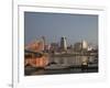 Roebling Suspension Bridge Over the Ohio River, Cincinnati, Ohio-Walter Bibikow-Framed Photographic Print