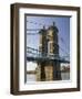 Roebling Suspension Bridge Over the Ohio River, Cincinnati, Ohio-Walter Bibikow-Framed Photographic Print