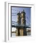 Roebling Suspension Bridge Over the Ohio River, Cincinnati, Ohio-Walter Bibikow-Framed Photographic Print