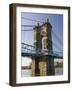 Roebling Suspension Bridge Over the Ohio River, Cincinnati, Ohio-Walter Bibikow-Framed Photographic Print