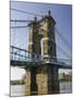 Roebling Suspension Bridge Over the Ohio River, Cincinnati, Ohio-Walter Bibikow-Mounted Photographic Print