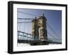 Roebling Suspension Bridge Over the Ohio River, Cincinnati, Ohio-Walter Bibikow-Framed Photographic Print