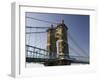 Roebling Suspension Bridge Over the Ohio River, Cincinnati, Ohio-Walter Bibikow-Framed Photographic Print