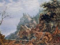 St Jerome in a Rocky Landscape, C1596-1639-Roelandt Savery-Mounted Giclee Print