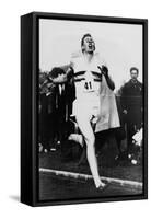 Roger Bannister Achieving the Four-Minute Mile, Oxford, Uk, May 6, 1954-null-Framed Stretched Canvas