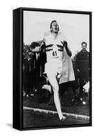 Roger Bannister Achieving the Four-Minute Mile, Oxford, Uk, May 6, 1954-null-Framed Stretched Canvas