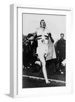 Roger Bannister Achieving the Four-Minute Mile, Oxford, Uk, May 6, 1954-null-Framed Photo