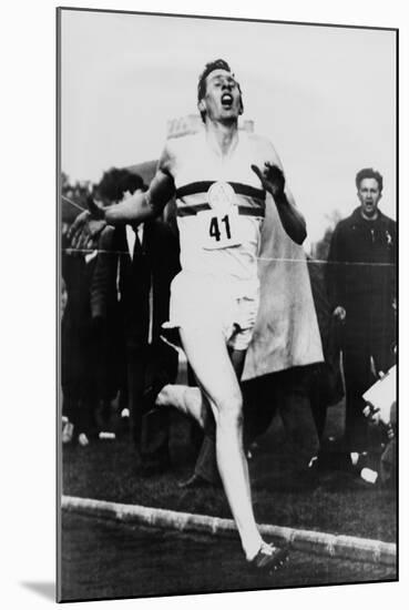 Roger Bannister Achieving the Four-Minute Mile, Oxford, Uk, May 6, 1954-null-Mounted Photo