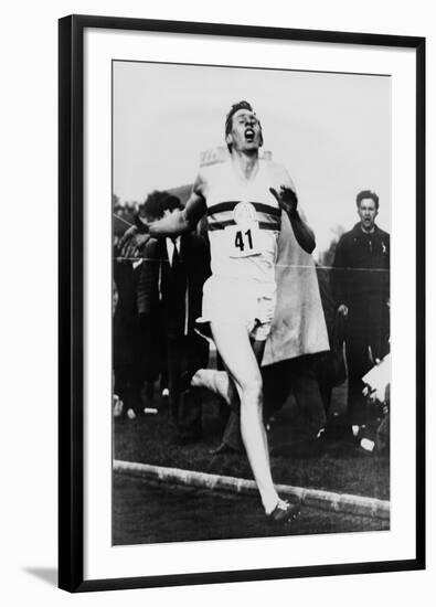 Roger Bannister Achieving the Four-Minute Mile, Oxford, Uk, May 6, 1954-null-Framed Photo