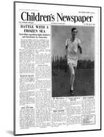 Roger Bannister, Front Page of 'The Children's Newspaper', 1954-English School-Mounted Giclee Print