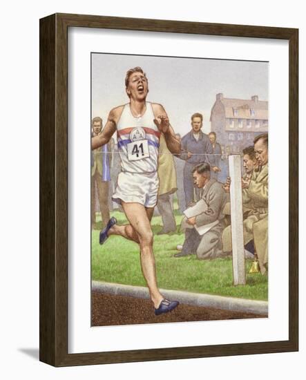 Roger Bannister Running the First Four-Minute Mile-Pat Nicolle-Framed Giclee Print