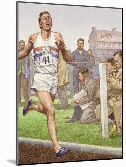 Roger Bannister Running the First Four-Minute Mile-Pat Nicolle-Mounted Giclee Print