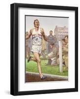 Roger Bannister Running the First Four-Minute Mile-Pat Nicolle-Framed Giclee Print