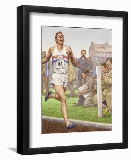 Roger Bannister Running the First Four-Minute Mile-Pat Nicolle-Framed Giclee Print