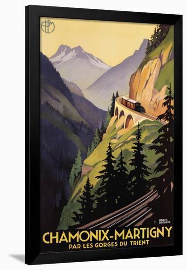 Roger Broders Chamonix Martigny Vintage Ad Art Print Poster-null-Framed Poster