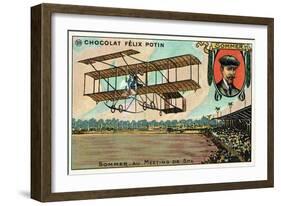 Roger Sommer Flying at the Spa Aviation Meeting, Belgium, 1909-null-Framed Giclee Print