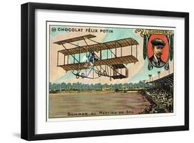 Roger Sommer Flying at the Spa Aviation Meeting, Belgium, 1909-null-Framed Giclee Print