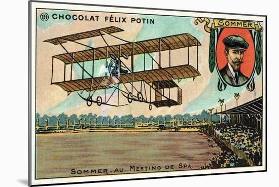 Roger Sommer Flying at the Spa Aviation Meeting, Belgium, 1909-null-Mounted Giclee Print