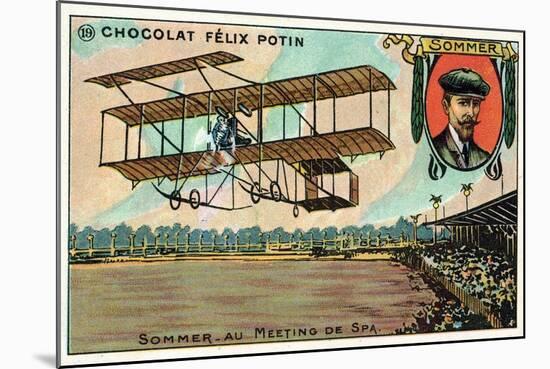 Roger Sommer Flying at the Spa Aviation Meeting, Belgium, 1909-null-Mounted Giclee Print