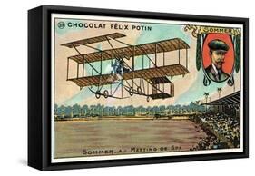 Roger Sommer Flying at the Spa Aviation Meeting, Belgium, 1909-null-Framed Stretched Canvas