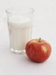 Glass of Milk and Red Apple-Roger Stowell-Framed Photographic Print