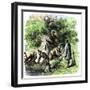 Roger Williams Landing at a Spring Where He Builds Providence, Rhode Island, 1636-null-Framed Giclee Print