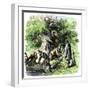 Roger Williams Landing at a Spring Where He Builds Providence, Rhode Island, 1636-null-Framed Giclee Print