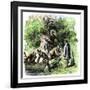 Roger Williams Landing at a Spring Where He Builds Providence, Rhode Island, 1636-null-Framed Giclee Print