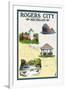 Rogers City, Michigan - Nautical Chart-Lantern Press-Framed Art Print