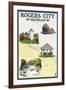 Rogers City, Michigan - Nautical Chart-Lantern Press-Framed Art Print