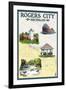 Rogers City, Michigan - Nautical Chart-Lantern Press-Framed Art Print