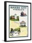 Rogers City, Michigan - Nautical Chart-Lantern Press-Framed Art Print