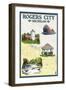 Rogers City, Michigan - Nautical Chart-Lantern Press-Framed Art Print