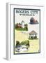 Rogers City, Michigan - Nautical Chart-Lantern Press-Framed Art Print