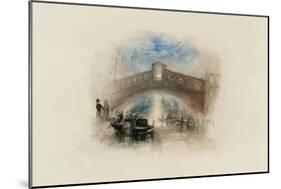 Rogers's Poems 1835 Watercolours, Venice (The Rialto - Moonlight)-J. M. W. Turner-Mounted Giclee Print